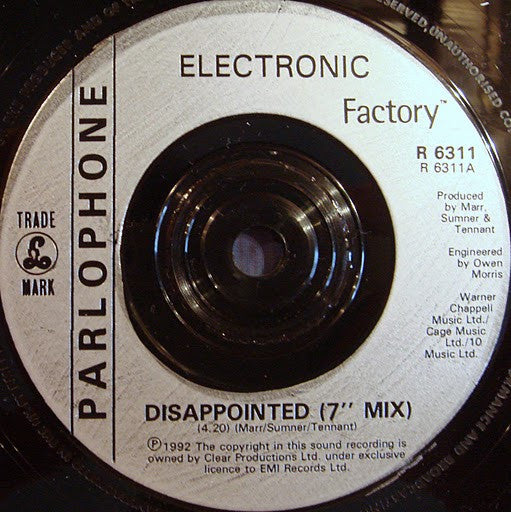 Electronic - Disappointed - Used Vinyl Record 7" image 3