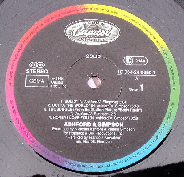 Ashford & Simpson - Solid - Used Vinyl Record image 5