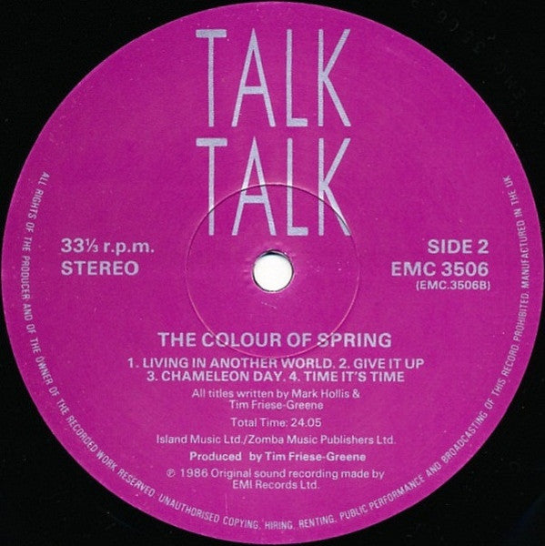 Talk Talk - Colour Of Spring - Used Vinyl Record image 4