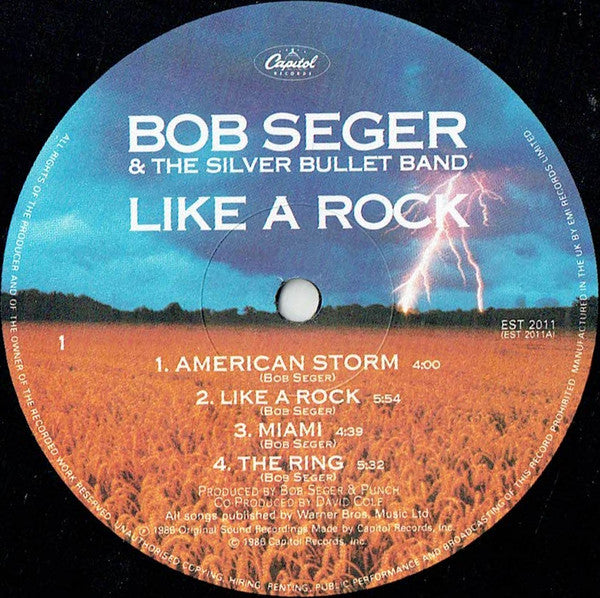 Bob Seger And The Si - Like A Rock - Used Vinyl Record image 3