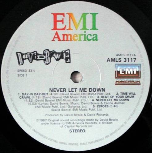 David Bowie - Never Let Me Down - Used Vinyl Record image 3