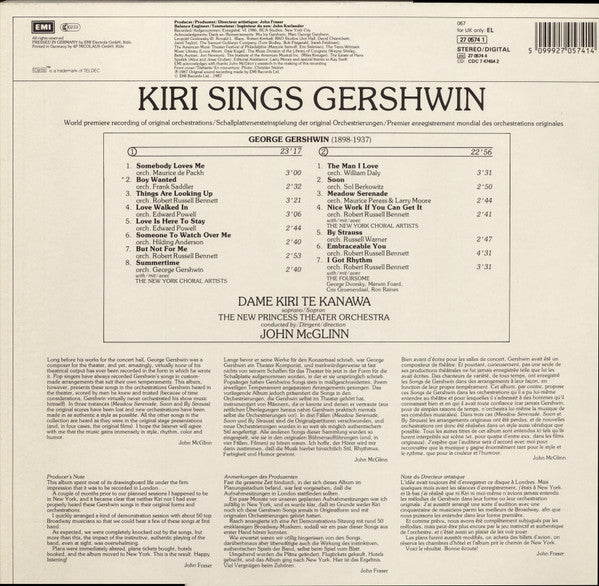 Kiri Te Kanawa - Kiri Sings Gershwin - Used Vinyl Record image 2