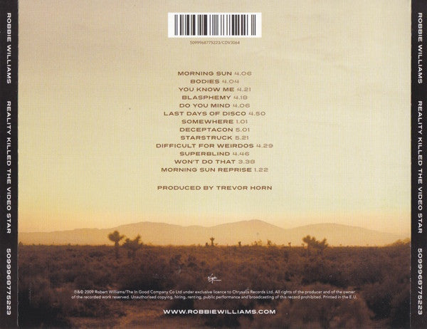 Robbie Williams - Reality Killed The Video Star - Used CD image 5