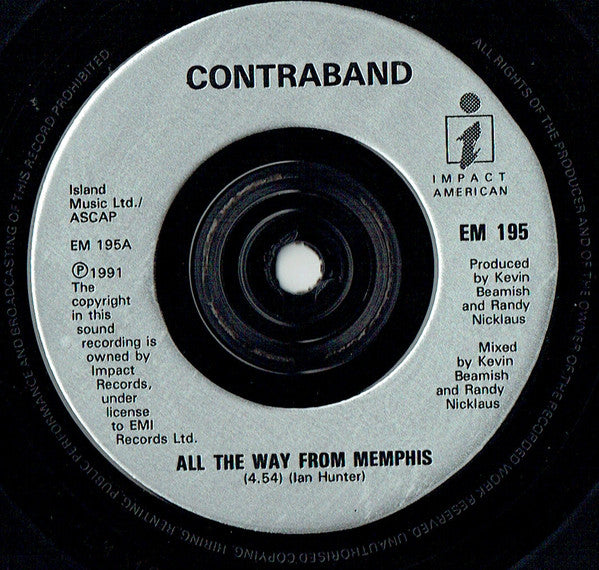 Contraband - All The Way From Memphis - Used Vinyl Record 7" image 3