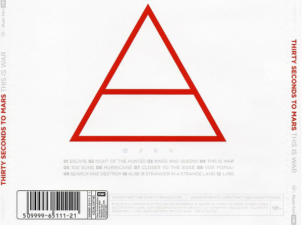 30 Seconds To Mars - This Is War - CD image 2