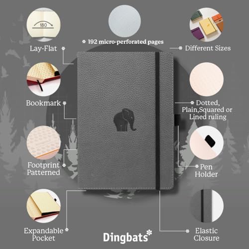 Dingbats A5+ Wildlife Grey Elephant Notebook - Graph - Non-book item image 3