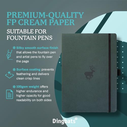 Dingbats A4+ Wildlife Green Deer Notebook - Dotted - Non-book item image 2