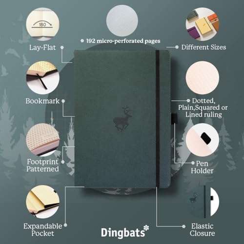 Dingbats A4+ Wildlife Green Deer Notebook - Dotted - Non-book item image 3