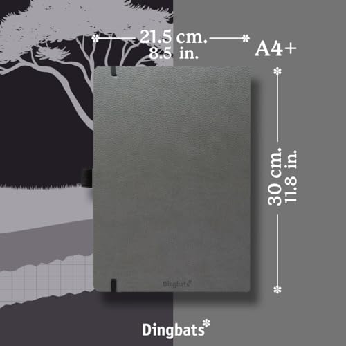 Dingbats A4+ Wildlife Grey Elephant Notebook - Dotted - Non-book item image 4