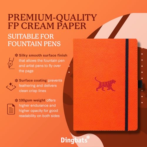 Dingbats A5+ Wildlife Orange Tiger Notebook - Dotted - Non-book item image 2