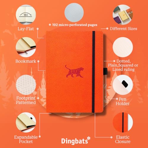 Dingbats A5+ Wildlife Orange Tiger Notebook - Dotted - Non-book item image 3