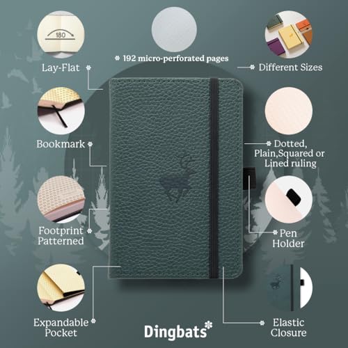 Dingbats A6 Pocket Wildlife Green Deer Notebook - Graphed - Non-book i image 3