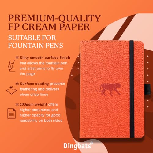 Dingbats A6 Pocket Wildlife Orange Tiger Notebook - Graphed - Non-book image 2