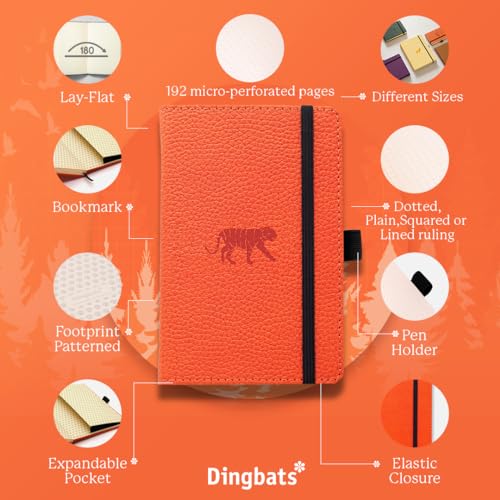 Dingbats A6 Pocket Wildlife Orange Tiger Notebook - Graphed - Non-book image 3