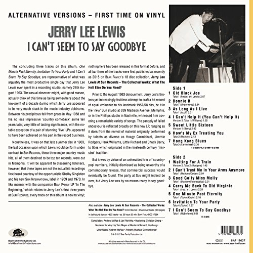 LEWIS JERRY LEE - I CANT SEEM TO SAY GOODB - Vinyl Record image 2