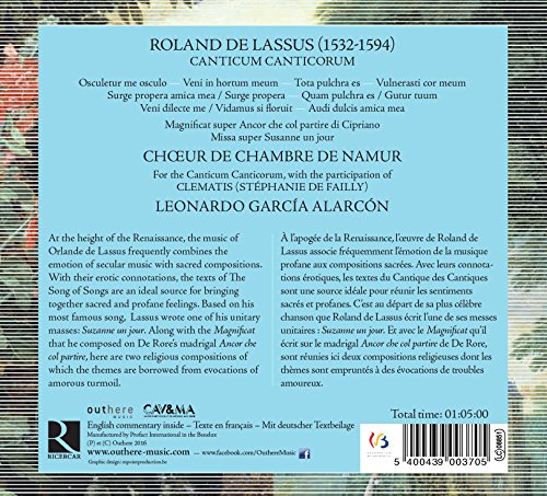 Choeur de Chambre de - Roland De Lassus: Canticum Canticorum - CD image 2