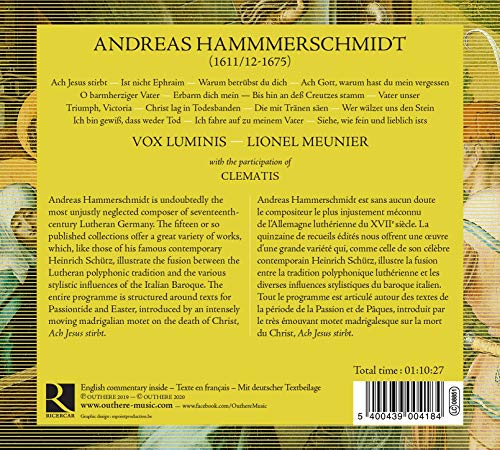 LIONEL MEUNIER; VOX - ANDREAS HAMMERSCHMIDT ACH JES - CD image 2
