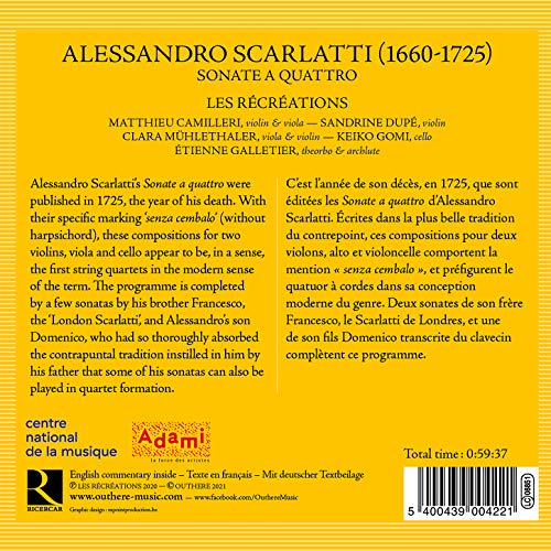 Les Récréations - Scarlatti: Sonate a Quattro - cd image 2