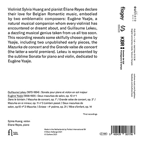 SYLVIA HUANG; ELIANE - YSAYE & LEKEU LOINTAIN PASSE - CD image 2