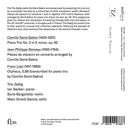 TRIO ZADIG - ORPHEUS. HOMMAGE A SAINT-SAENS - CD image 2