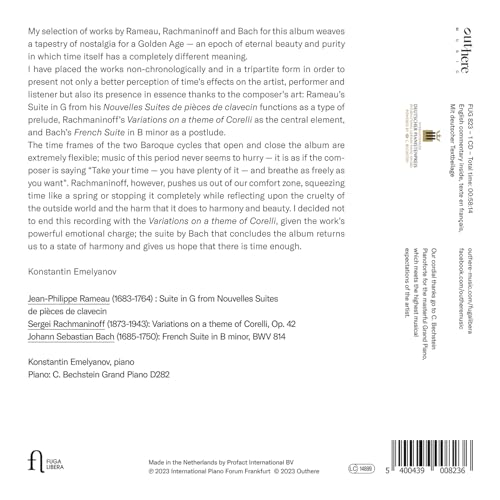 KONSTANTIN EMELYANOV - OVER TIME RAMEAU  RACHMANINOF - CD image 2