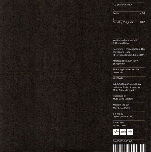 A CERTAIN RATIO - BERLIN - Vinyl Record 7" RECORD image 2