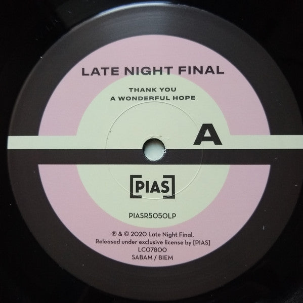 LATE NIGHT FINAL - A WONDERFUL HOPE - Vinyl Record 12" RECORD image 3