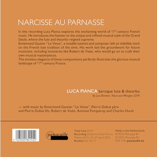 Luca Pianca - Narcisse au Parnasse - Works for Lute & Theorbo - CD image 2