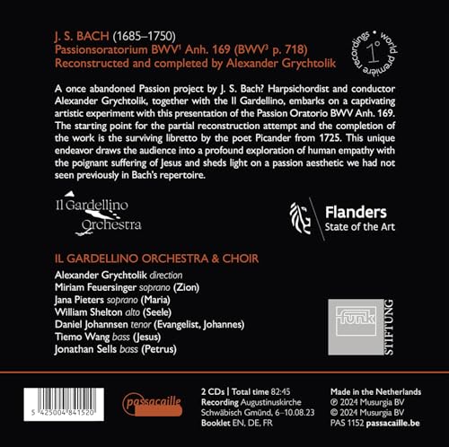 ALEXANDER GRYCHTOLIK - JOHANN SEBASTIAN BACH: PASSIONSORATORIUM - CD image 2