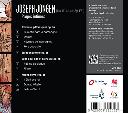 Joseph Jongen - : Pages Intimes - CD image 2