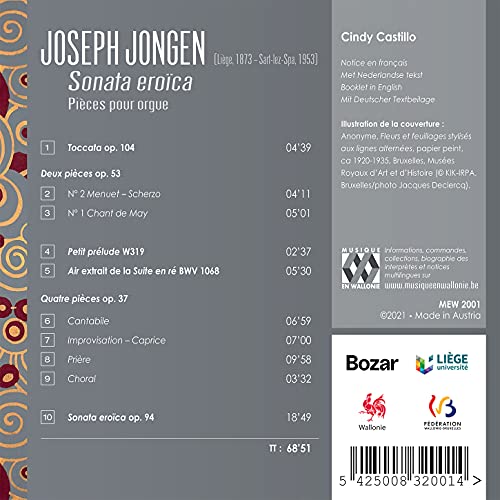 CINDY CASTILLO - JONGEN SONATA EROICA. PIECES - CD image 2