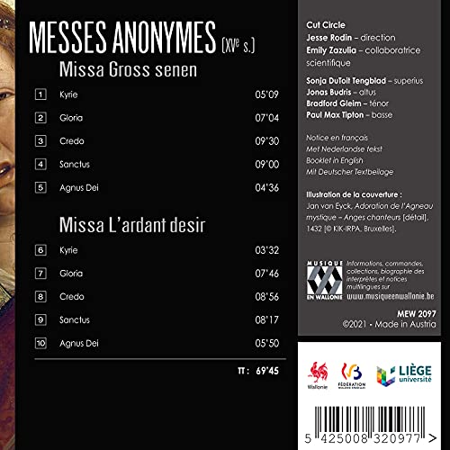CUT CIRCLE  JESSE RO - MESSES ANONYMES MISSA GROSS S - CD image 2