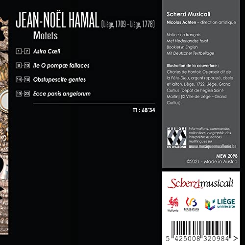 SCHERZI MUSICALI; NI - JEAN-NOEL HAMAL MOTETS - CD image 2