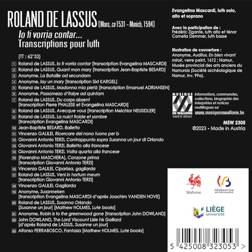 EVANGELINA MASCARDI; - ROLAND DE LASSUS IO TI VORRIA - CD image 2