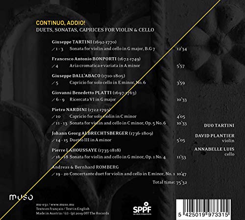 Annabelle Luis - Duo Tartini: Continuo Addio! - CD image 2