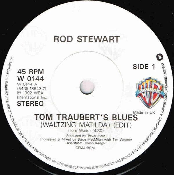 Rod Stewart - Tom Traubert's Blues (Waltzing Matilda) - Used Vinyl Reco image 7