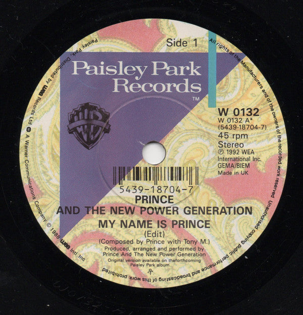 Prince - My Name Is - Used Vinyl Record 7" image 3