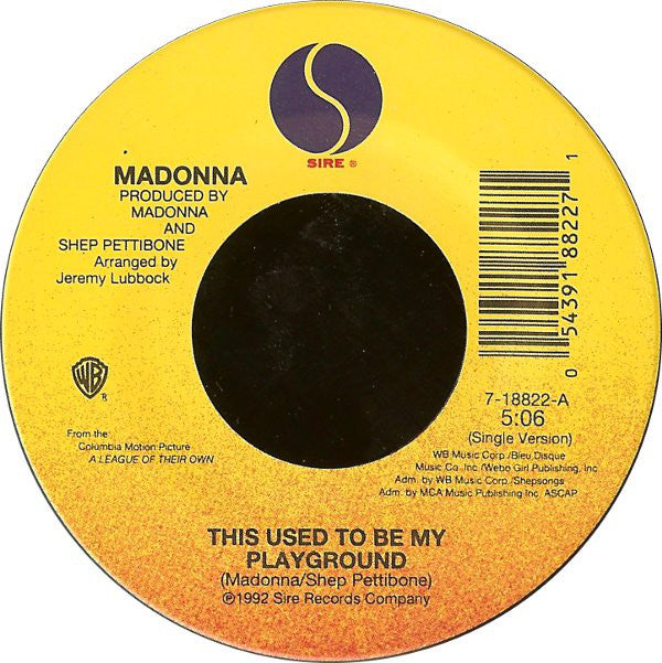 Madonna - This Used To Be My Playground - Used Vinyl Record 7" image 1