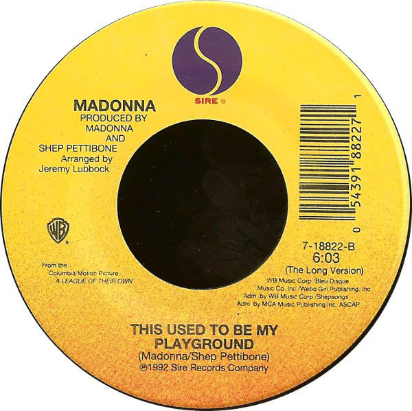 Madonna - This Used To Be My Playground - Used Vinyl Record 7" image 2