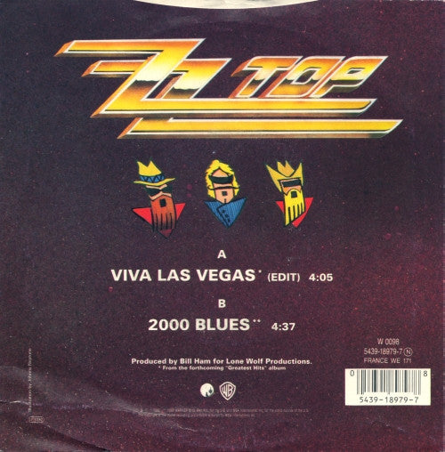ZZ Top - Viva Las Vegas - Used Vinyl Record 7" image 2