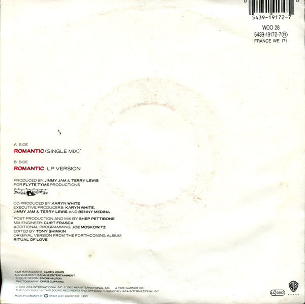 Karyn White - Romantic - Used Vinyl Record 7" image 2