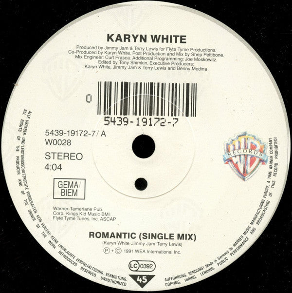 Karyn White - Romantic - Used Vinyl Record 7" image 7