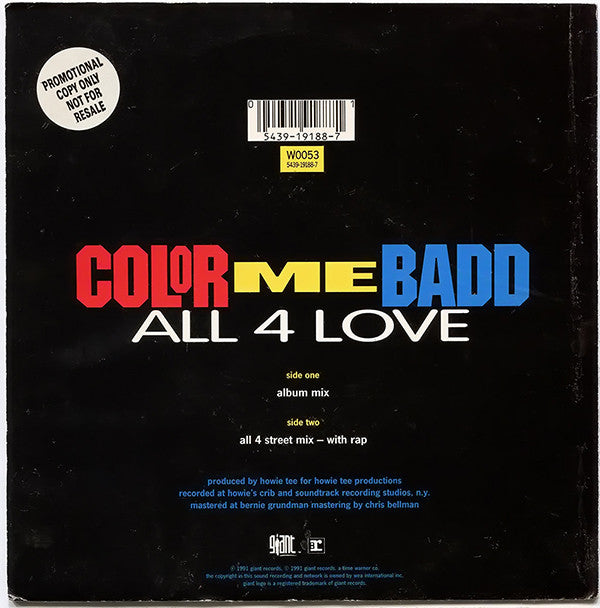 Color Me Badd - All 4 Love - Used Vinyl Record 7" image 2