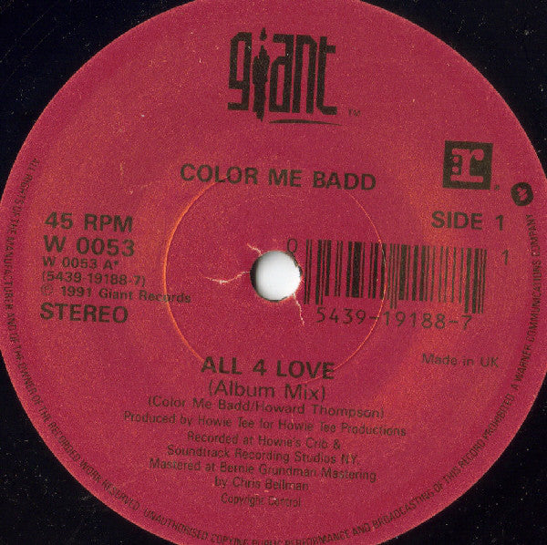 Color Me Badd - All 4 Love - Used Vinyl Record 7" image 3