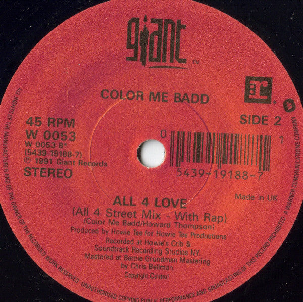 Color Me Badd - All 4 Love - Used Vinyl Record 7" image 4