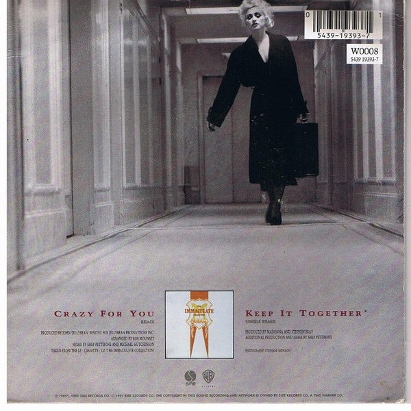 Madonna - Crazy For You - Used Vinyl Record 7" image 2