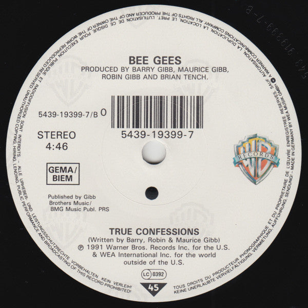 Bee Gees - Secret Love - Used Vinyl Record 7" image 9