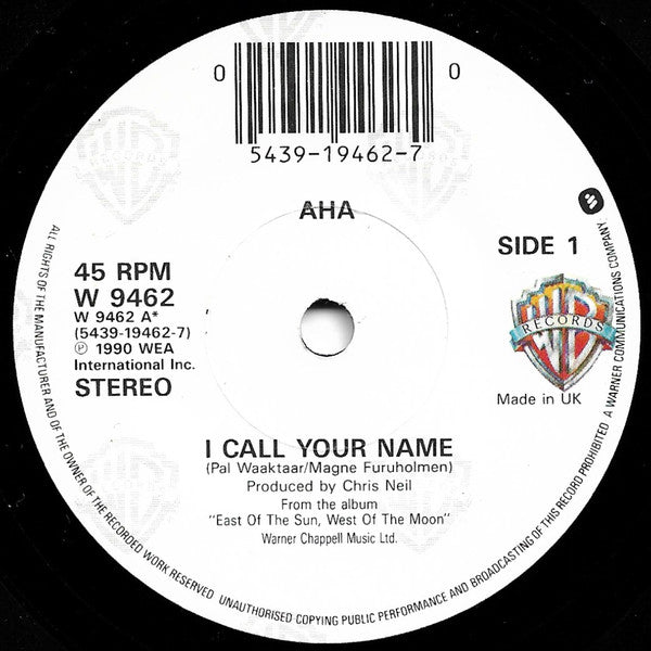 a-ha - I Call Your Name - Used Vinyl Record 7" image 3
