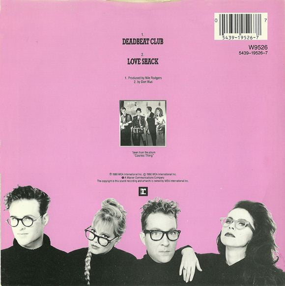 B-52's - Deadbeat Club - Used Vinyl Record 7" image 2