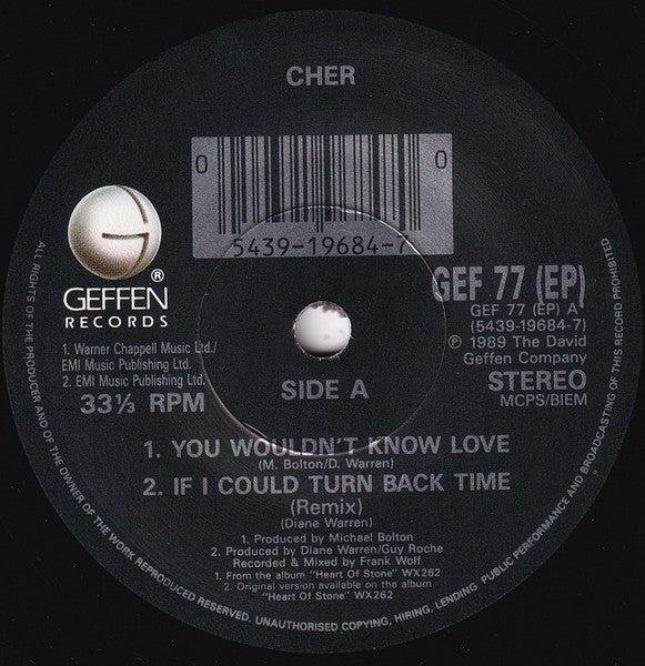 Cher - You Wouldn't Know Love - Used Vinyl Record 7" image 3